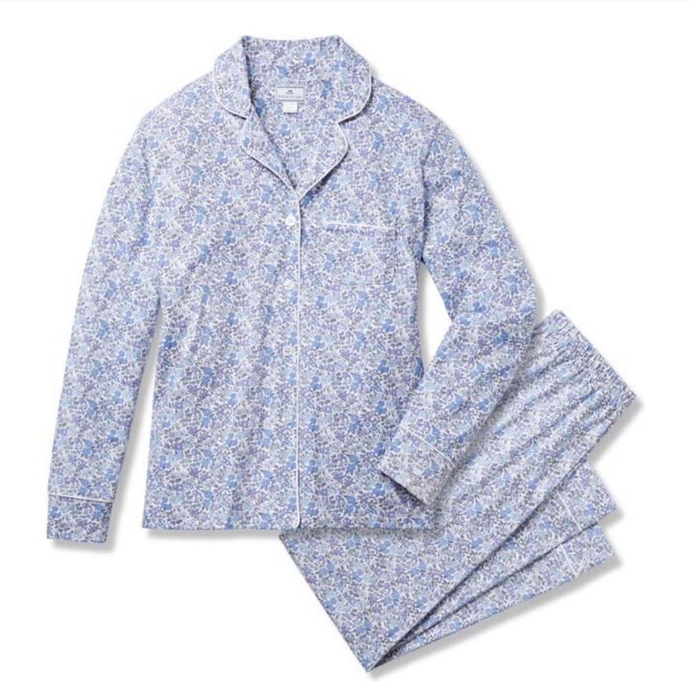 Petite Plume Blue Women's Pajama Set Pima Small